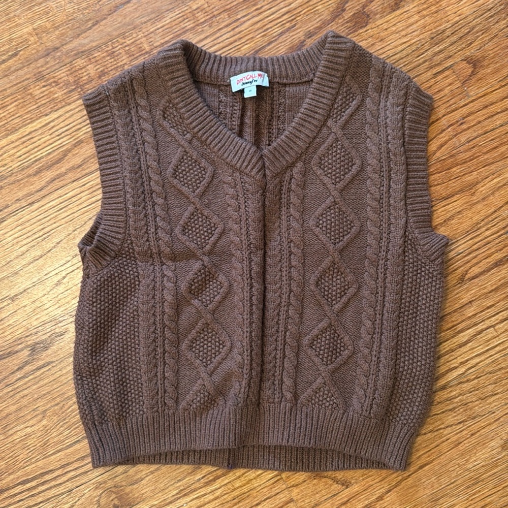Don’t Call Me Jennyfer Sweater Vest, brown, medium